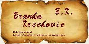 Branka Krečković vizit kartica